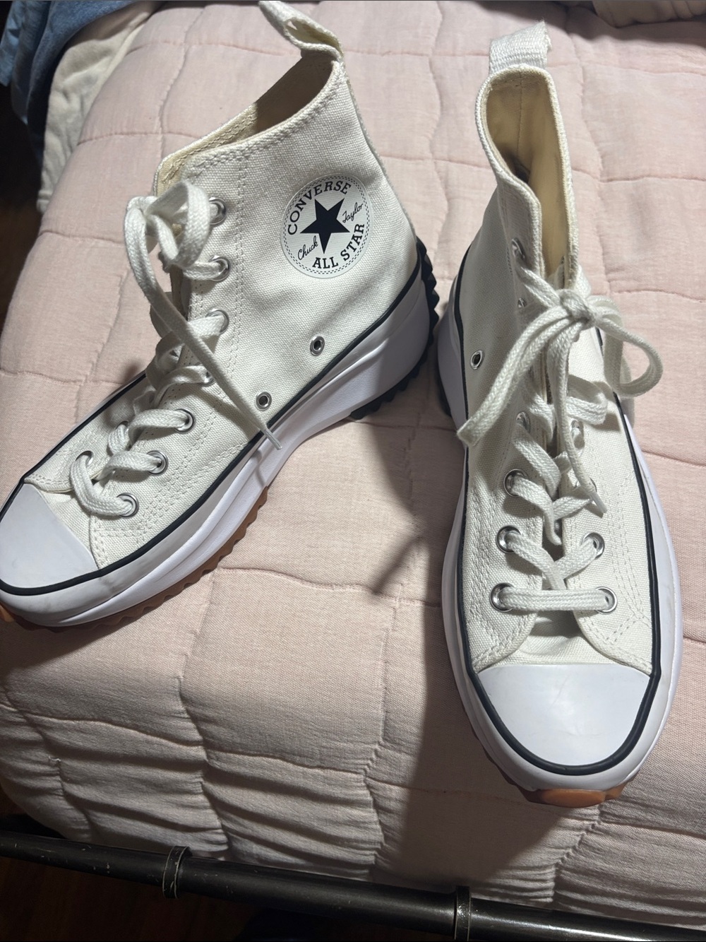 Converse White High-Top Platform Chuck Taylor Sneakers